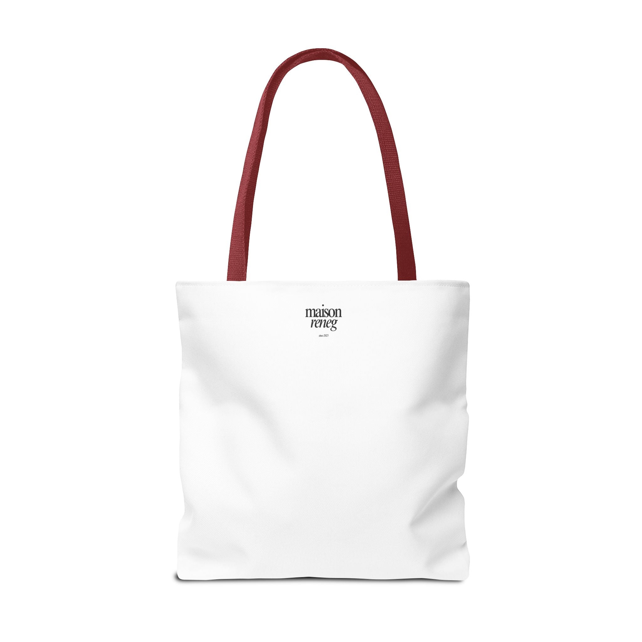 Eco-Friendly Tote Bag - Say No to Plastic, Reusable Shopping Bag, Soft White Bag, Red