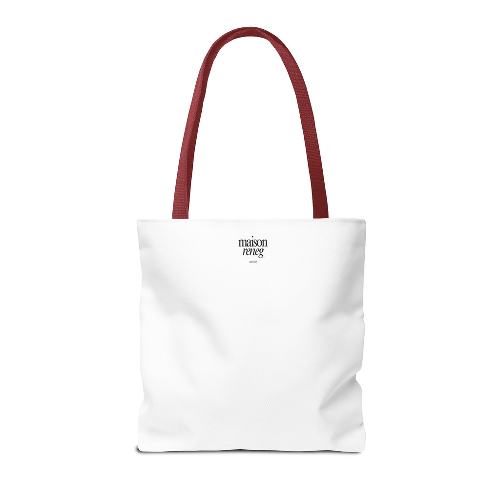 Eco-Friendly Tote Bag - Say No to Plastic, Reusable Shopping Bag, Soft White Bag, Red