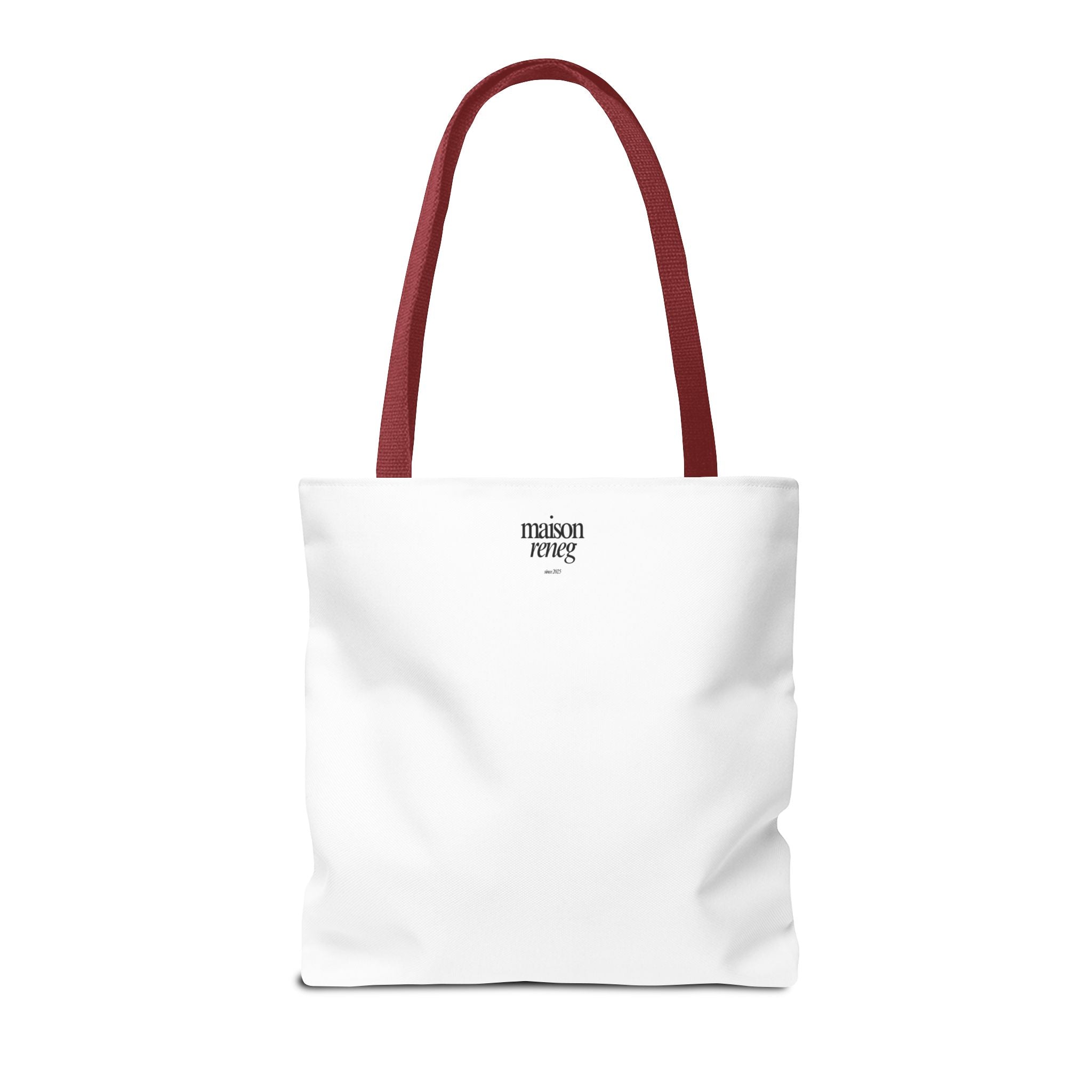 Eco-Friendly Tote Bag - Say No to Plastic, Reusable Shopping Bag, Soft White Bag, Red