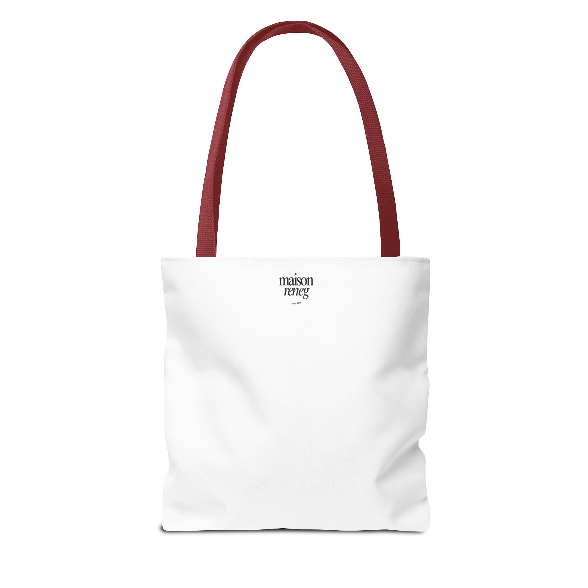 Eco-Friendly Tote Bag - Say No to Plastic, Reusable Shopping Bag, Soft White Bag, Red