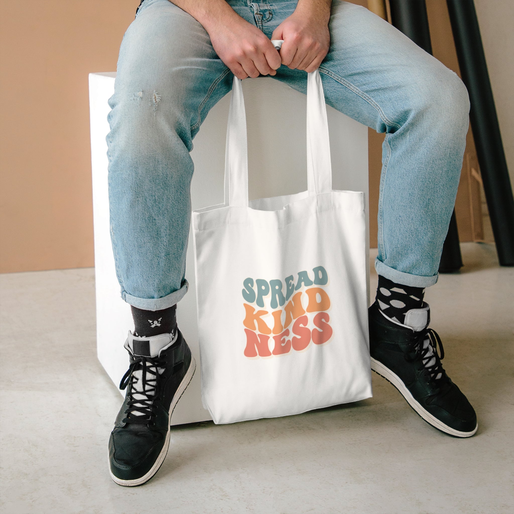 Eco-Friendly Cotton Tote Bag, Reusable Shopping Bag, Spread Kindness