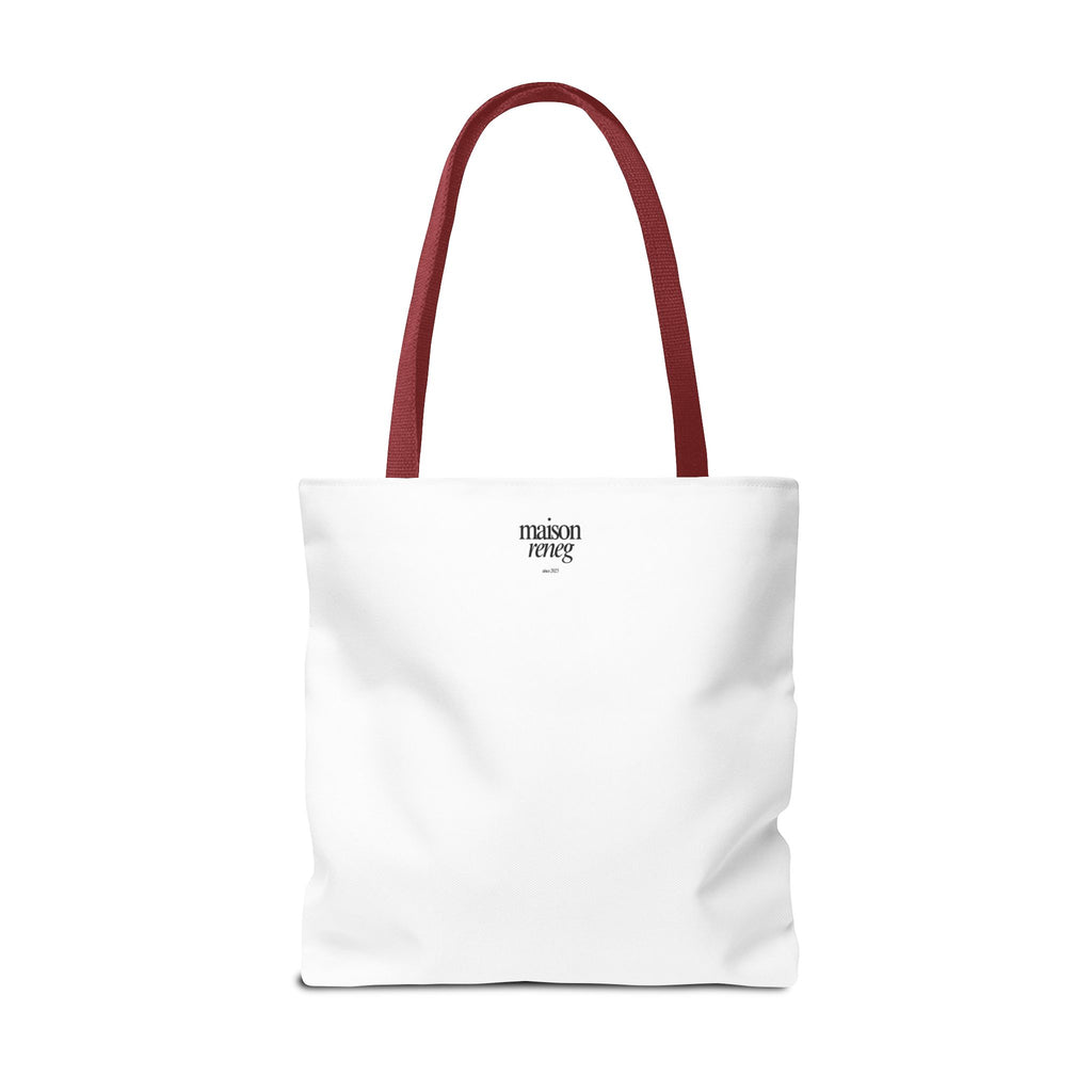 Eco-Friendly Tote Bag - Say No to Plastic, Reusable Shopping Bag, Soft White Bag, Red